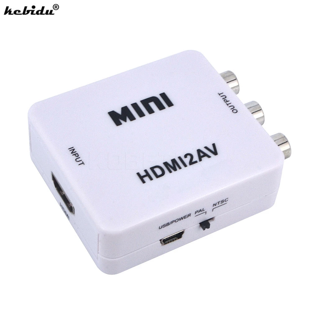 Преобразователь видео 1080P HD HDMI совместимый с AV адаптером RCA AV/CVSB L/R HDMI2AV поддержка