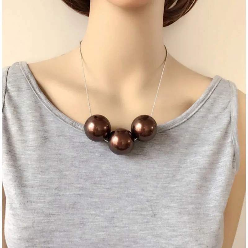 Массивное ожерелье-чокер с имитацией жемчуга для женщин крупный чокер в богемном