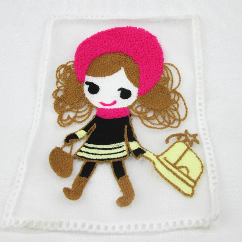 embroidery 1 шт. 21*25 см большой розовый одежда с изображением мишки вышитые патч утюг на горный хрусталь мотив пришить железа на аппликация, аксессуар для DIY Швейные принадлежности - Цвет: embroidery
