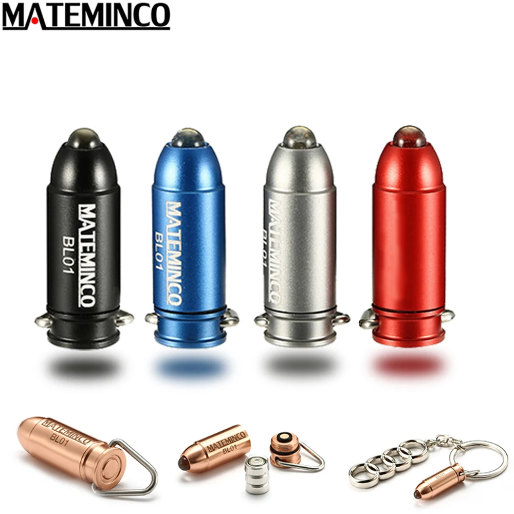 Мини светильник вспышка MATEMINCO BL01 брелок в виде пули из алюминиевого сплава