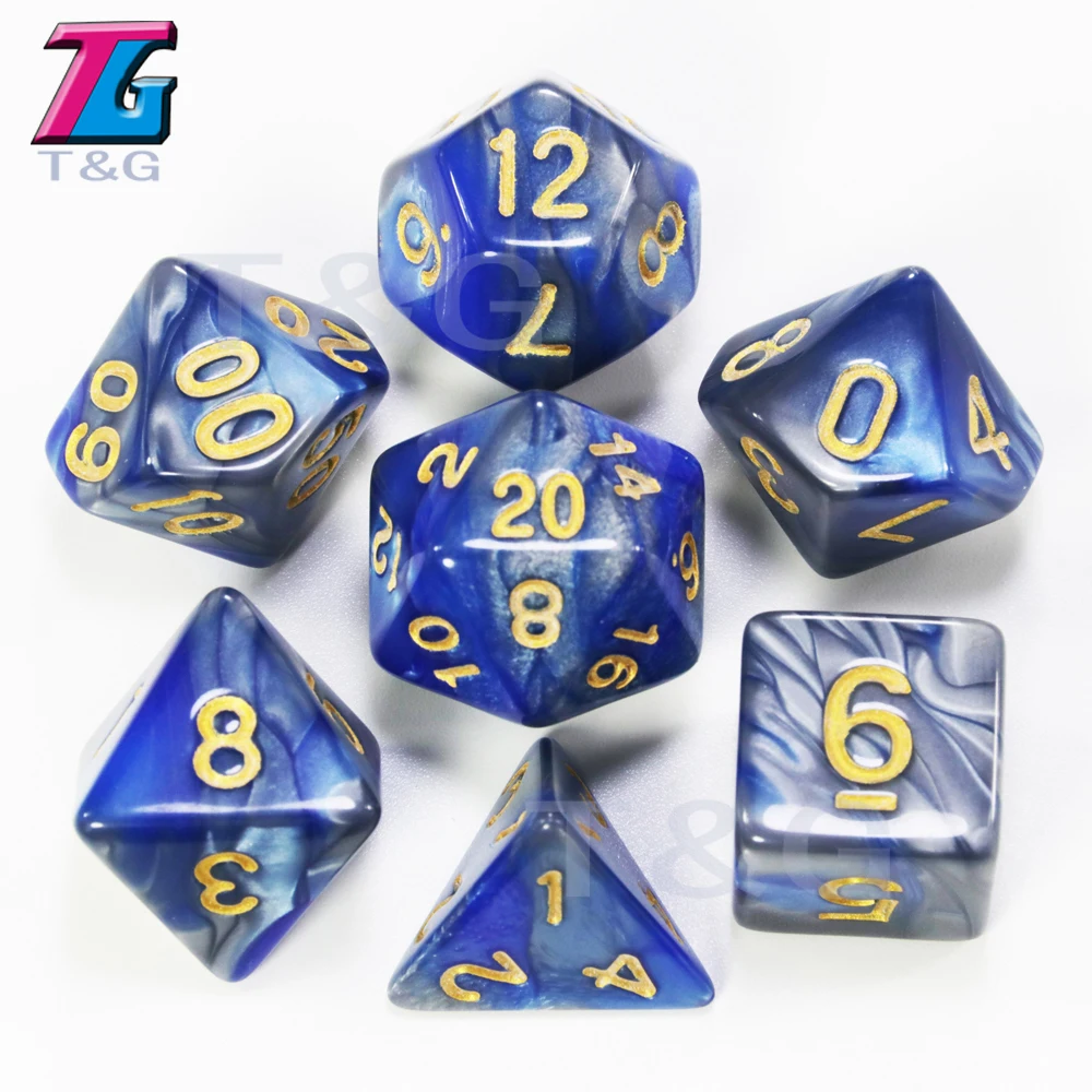 Rpg Cool Mix-цветные кости 7 шт./компл. Dnd доска с кубиками игры/ролевые игры для подарка Dados De Rpg