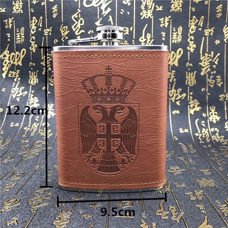 Alalinong A24 High Quality Pu Leather Stainless Steel Hip Flask 8 Ounce Liquor Whiskey Alcohol Pocket Wine Flagon Bottles | Дом и сад