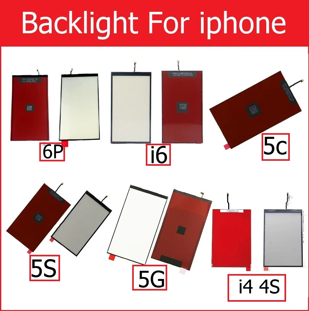 Оригинальный ЖК дисплей панель подсветки для iPhone 4 4s 5 5s 5c SE 6 plus экран задняя