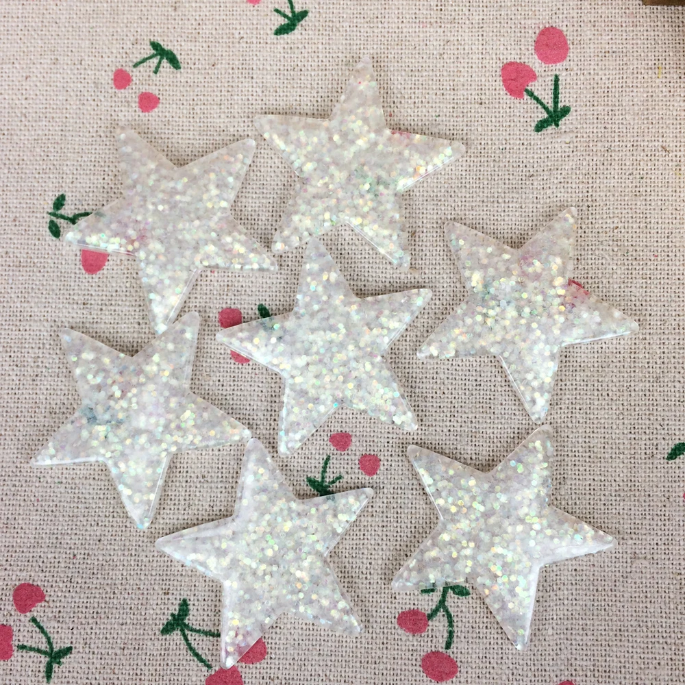 Кабошон из смолы с плоской задней стороной прозрачный блестками сделай сам