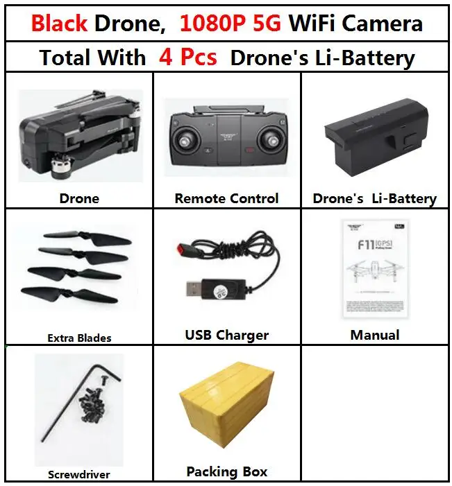 f11 5g 1080p 4b SJRC F11 RC gps Радиоуправляемый Дрон вертолет Квадрокоптер с 5G Wifi Hd 1080p камера бесщеточный VS s70w s20w x28 x16 syma x8pro w1 Дрон - Цвет: f11 5g 1080p 4b