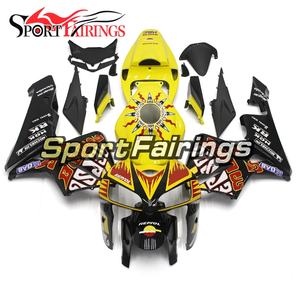 

Motorcycle Injection ABS Plastics Full Fairing Kit For Honda CBR600 CBR600RR F5 2005 2006 05 - 06 Black Yellow Red Bodywork New