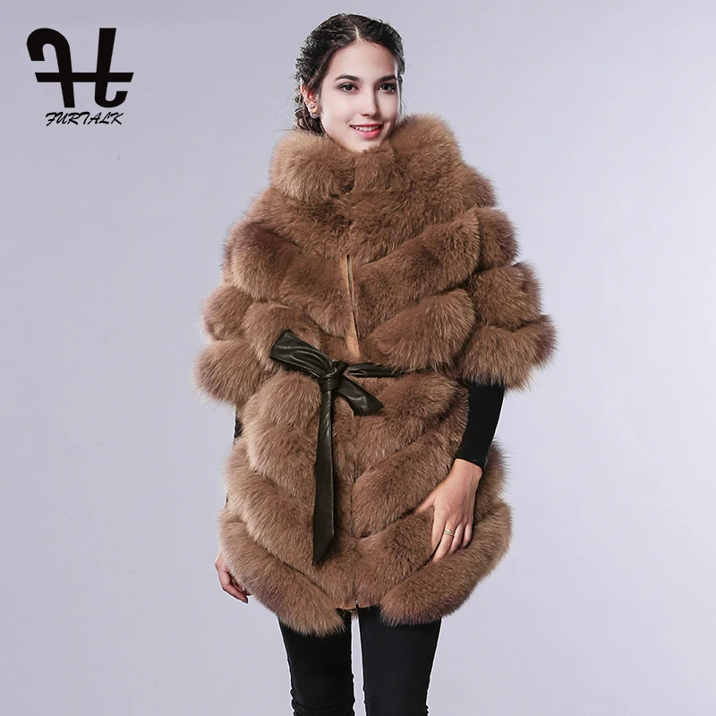Furtalk Warmful Весь Набор Лиса Кожи Зимний России Шубу Меховой Жилет Натуральный Мех