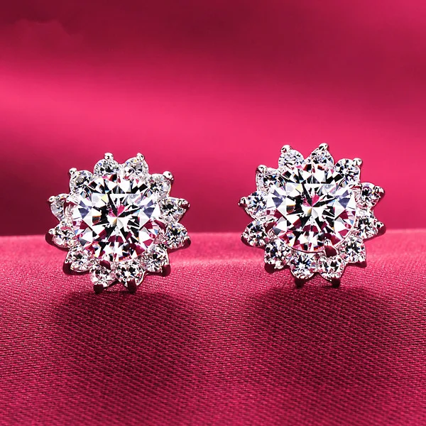 Test Positive Warranty Test Positive 6.5MM 1Ct each G-H Moissanite Diamond Stud Earrings 925 Sterling Silver Earring | Украшения и