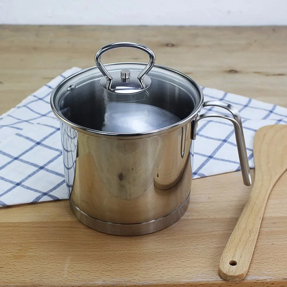 Высокое хорошее качество 1.5L 14 см внутренний диаметр молока горшок молока чашка горшок лапши кастрюля маленькая кастрюля 18/10 нержавеющая сталь