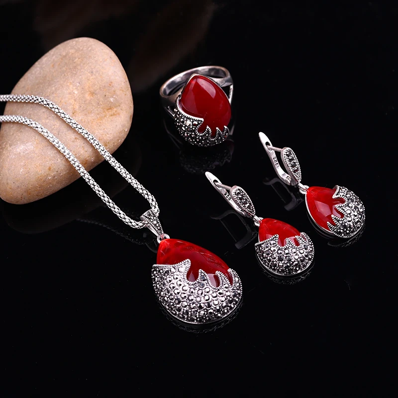 Feelgood модные ювелирные изделия в форме капли воды и черного кристалла пламени