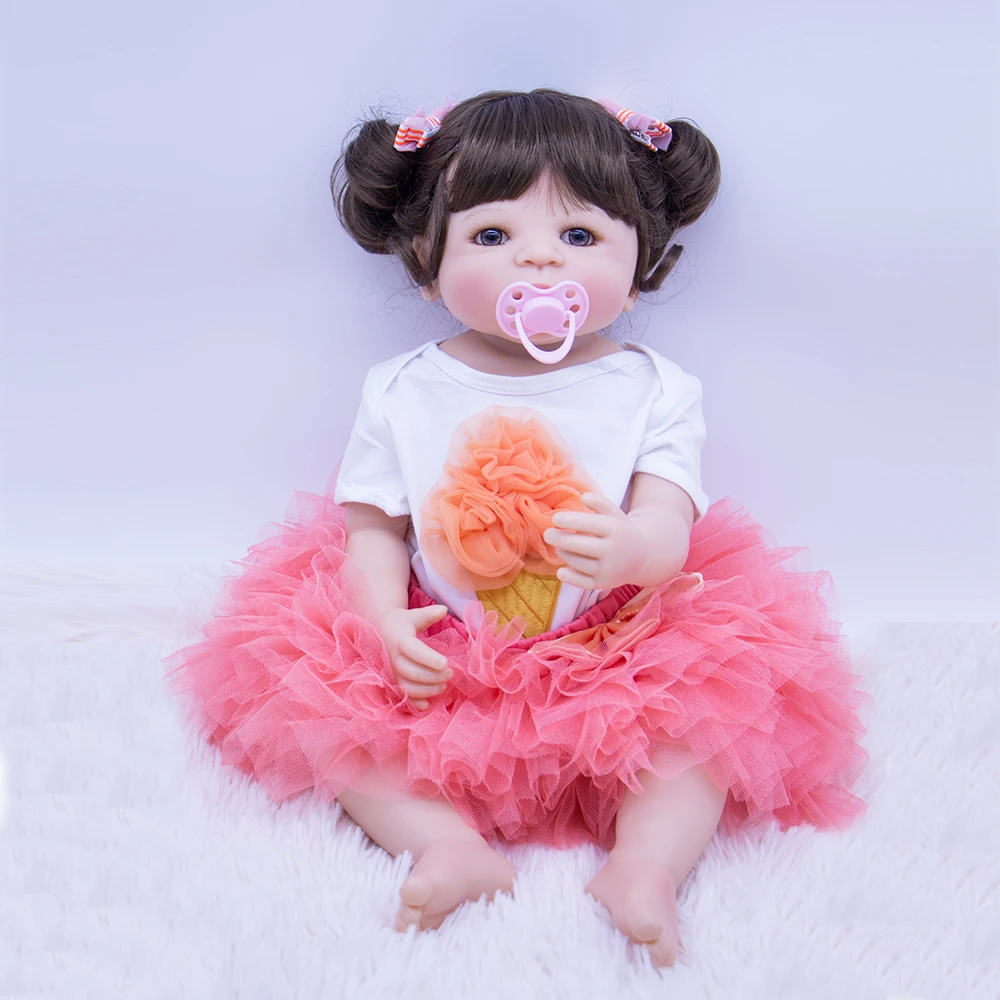 Жесткая силиконовая кукла для новорожденных девочек игрушки реалистичные карие