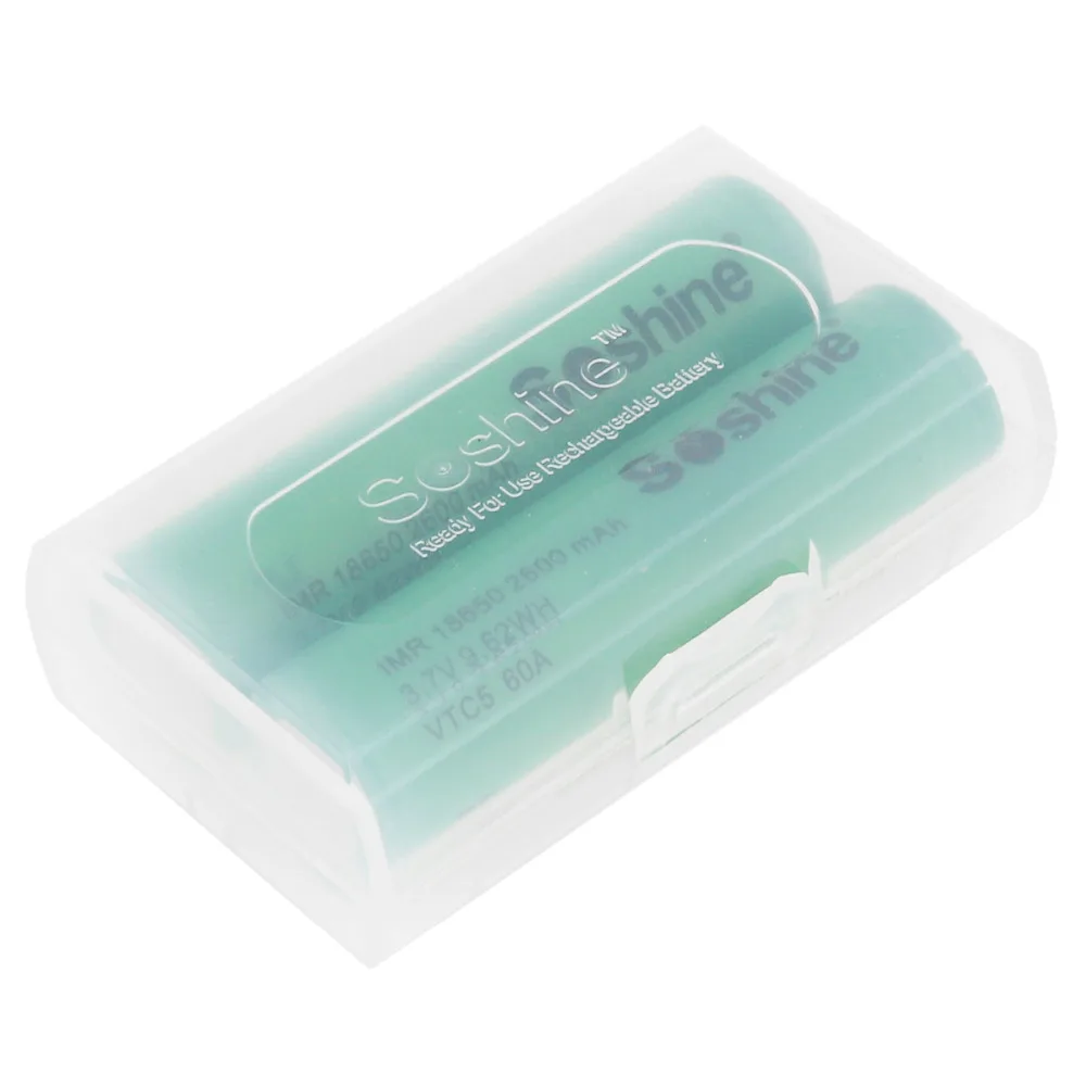 4 шт. аккумуляторная батарея Soshine IMR 18650 2600 мАч 3 7 В 9 62 Вт/ч VTC5 60A с низким