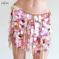 chran sequins seascale mini skirt disco party chain necklace belly waist chain belt festival costume dress wear jewelry crs215