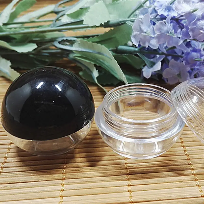 10g Cream jar Empty plastic jar Spherical Round shape accessories box nail art jar Clear sample packing container F141