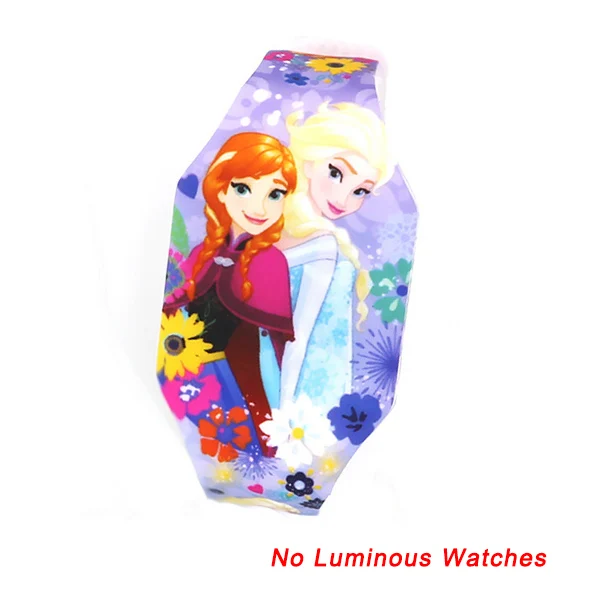 Elsa 2 no Luminous Светящиеся Детские часы с изображением Эльзы из мультфильма; Детские электронные часы с капитаном из резины для мальчиков и девочек; Reloj Infantil Saati - Цвет: Elsa 2 no Luminous