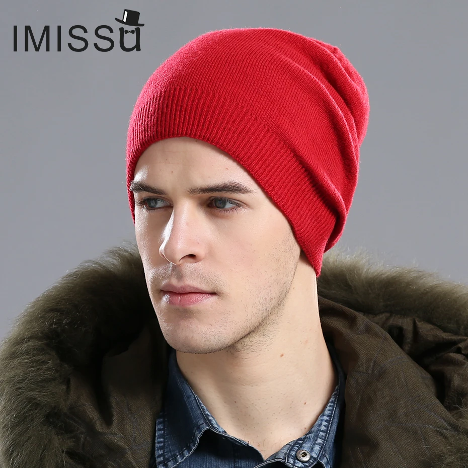 IMISSU брендовая новинка осень зима унисекс шапка вязаная натуральная шерсть Skullies