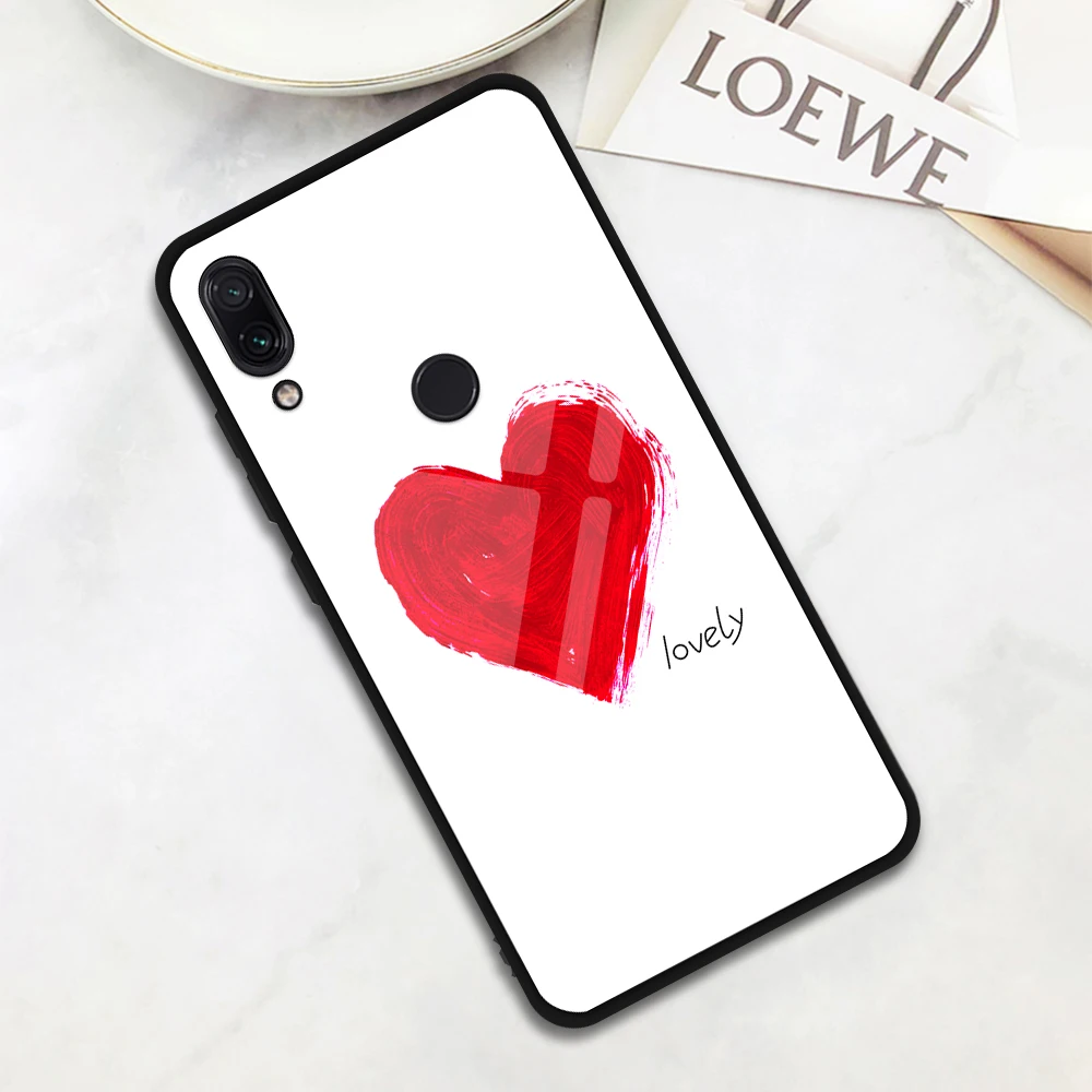 01 Чехол из закаленного стекла для Xiaomi Mi 9 8 A2 Lite Redmi K20 Note 5 6 7 Pro Note7 Pro, задняя крышка, чехол для телефона Redmi 7 6 5 Plus - Цвет: 01
