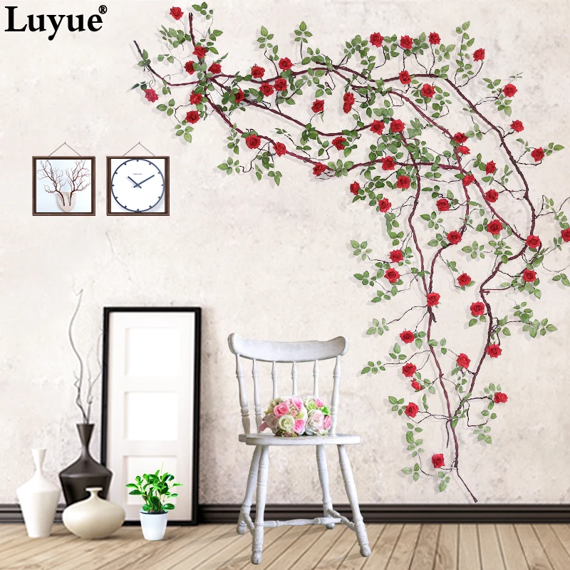 3 м длина розы свадебные искусственные из ротанга шелк Моделирование Цветок