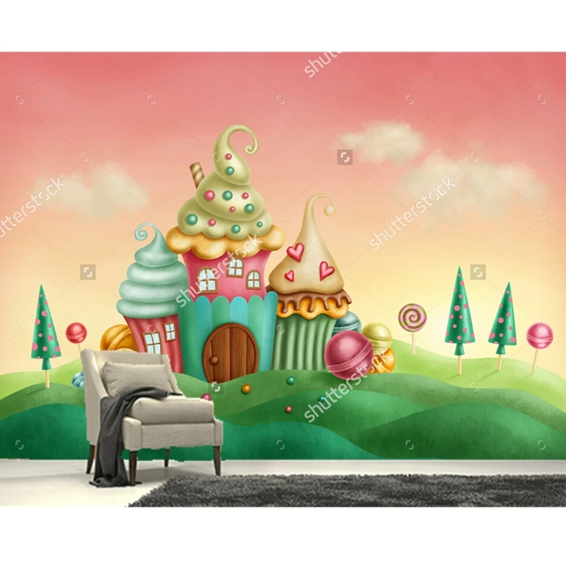 Обои на заказ для новорожденных дом из фэнтези торта 3D обои детской комнаты