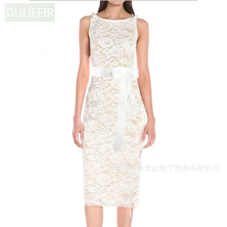 GULIFEIR Women dress Elegant Delicate backless Lace Casual Party Evening Bodycon Special Occasion Bride maid of Dresses | Женская одежда