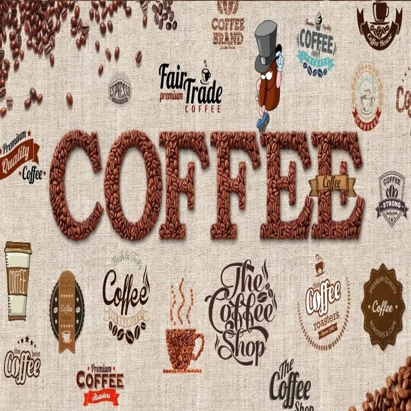 Фотообои с затеняющей доской в стиле ретро кофейное кафе ярлыки фоновые