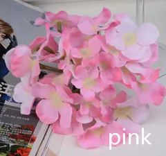 pink 100 шт, искусственная Гортензия, цветок, Шелковый в форме цветка для волос, аксессуар для волос, сделай сам, цветок, свадьба, дорога, цитированный цветок, реквизит, украшение для дома - Цвет: pink