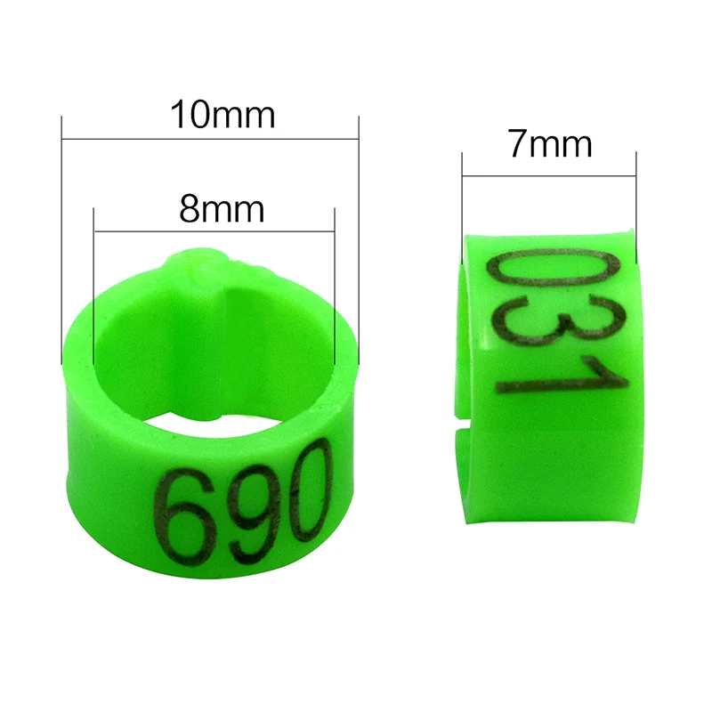 2 Set Of 1-100 Numbered 10mm Poultry Bird Pigeon Duck Chicken Clip Leg Color Foot Rings Pet Management Logo Identification Tool