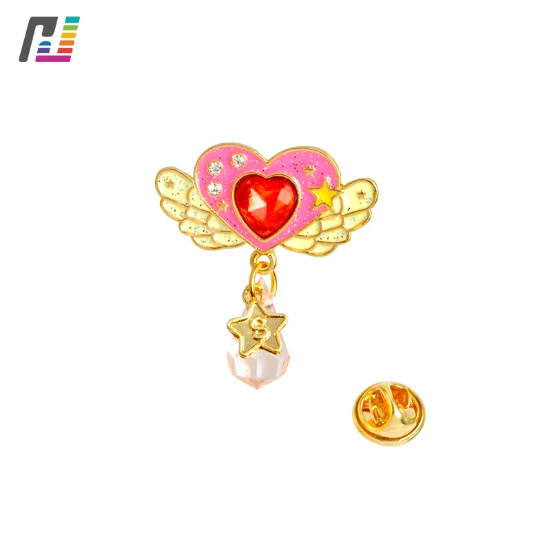 11 шт./компл. Розовое Сердце Луна Звезда торт единорог лук формы эмаль шпильки