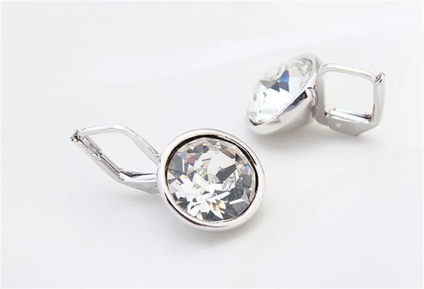 SHDEDE круглые серьги-капли с кристаллами Swarovski для женщин, модные ювелирные изделия, прозрачные стразы, классические простые аксессуары