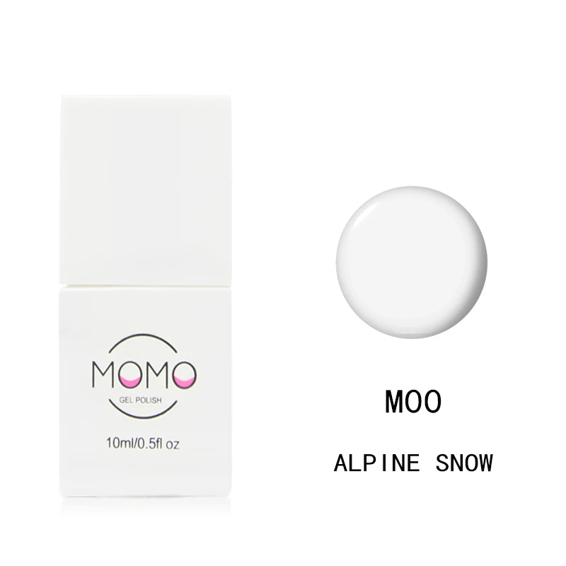 M00 Alpine Snow Momo, 10 мл, Гель-лак для ногтей, лак, свежий цвет, Vernis, полуперманентный Маникюр для дизайна ногтей, замочить от УФ-гибрида, чистый лак для ногтей - Цвет: M00 Alpine Snow