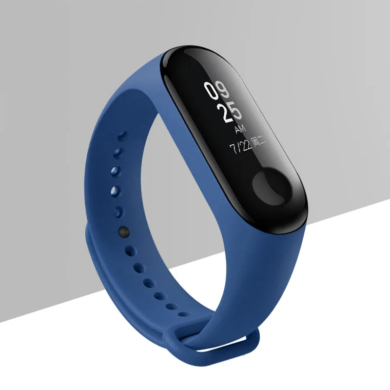 Deep blue Ремешок для Xiaomi mi 3 4, силиконовый браслет для mi Band 3, умные часы, цветной сменный Браслет - Цвет: Deep blue