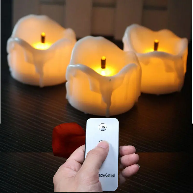 Набор из 12 мерцающих светодиодных свечей с пультом дистанционного управления