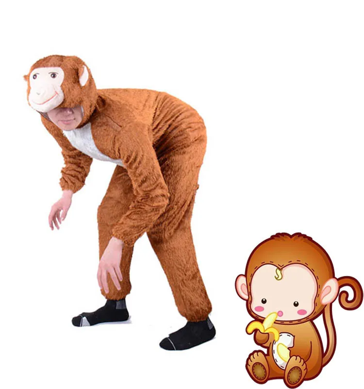 Костюмы на Хэллоуин для взрослых и детей животных мальчиков Happy monkey косплея
