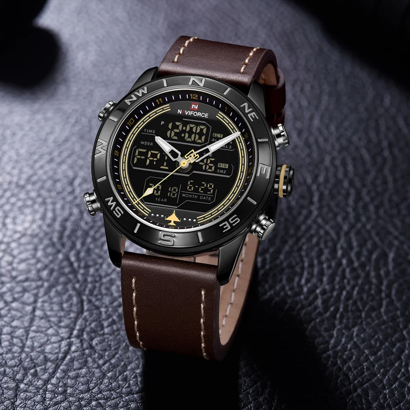 Мужские часы Топ бренд NAVIFORCE мужские модные спортивные часы мужские водонепроницаемые кварцевые цифровые светодиодные часы мужские военные наручные часы
