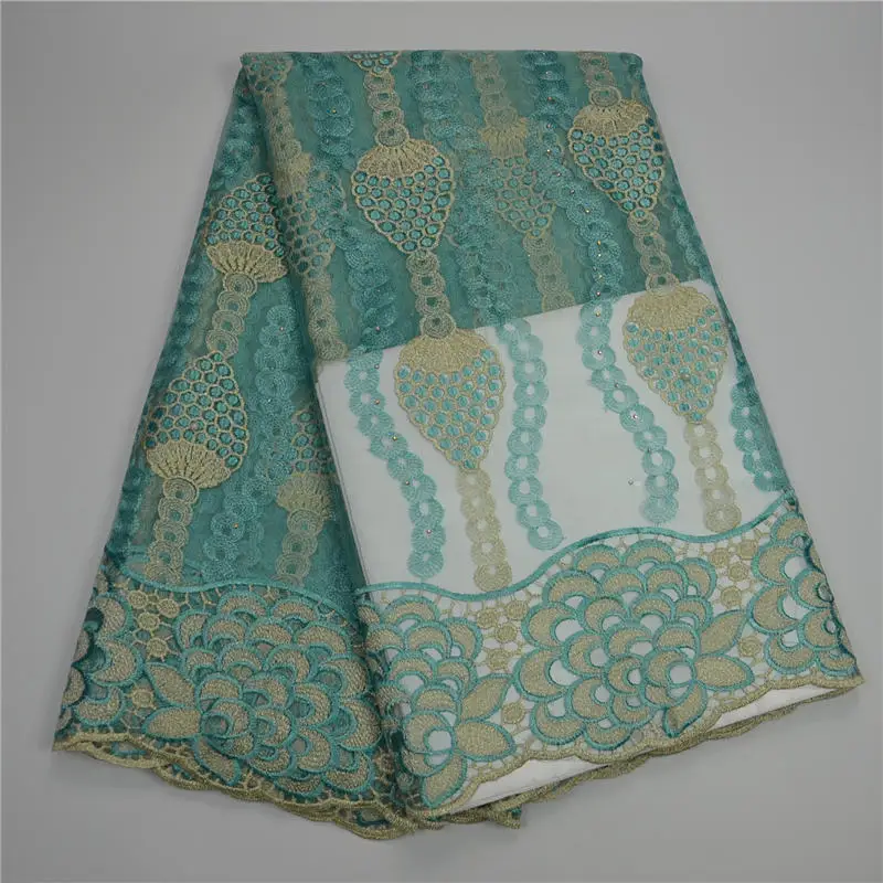 2017 вышитые в нигерийском стиле Тюль Кружево французский чистая с Камни для