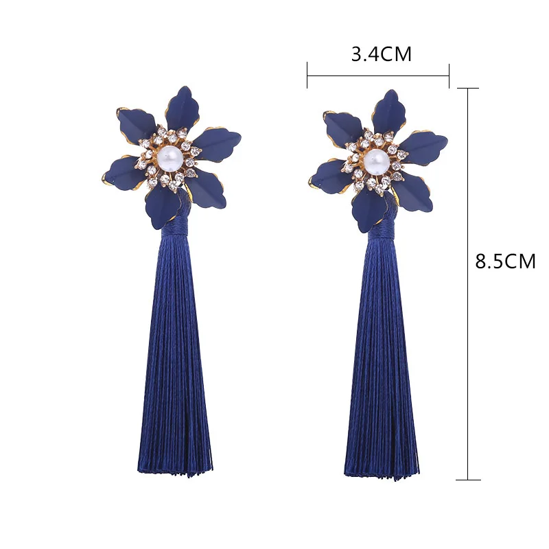 

Fashion Short Tassel Pendant Earrings Female Korean Version Of The Personalized Flower-Shaped Earrings Tassel Delicate Earrings
