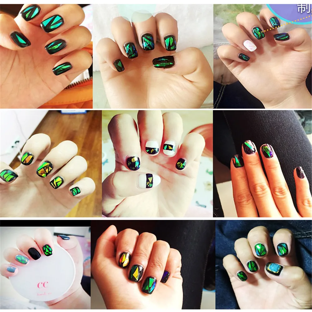 

2 Sheets Starry Sky Nail Foils Transfer Stickers Decal Fashion Broken Glass DIY 5*20cm Transparent Nail Tips Nail Art Decoration