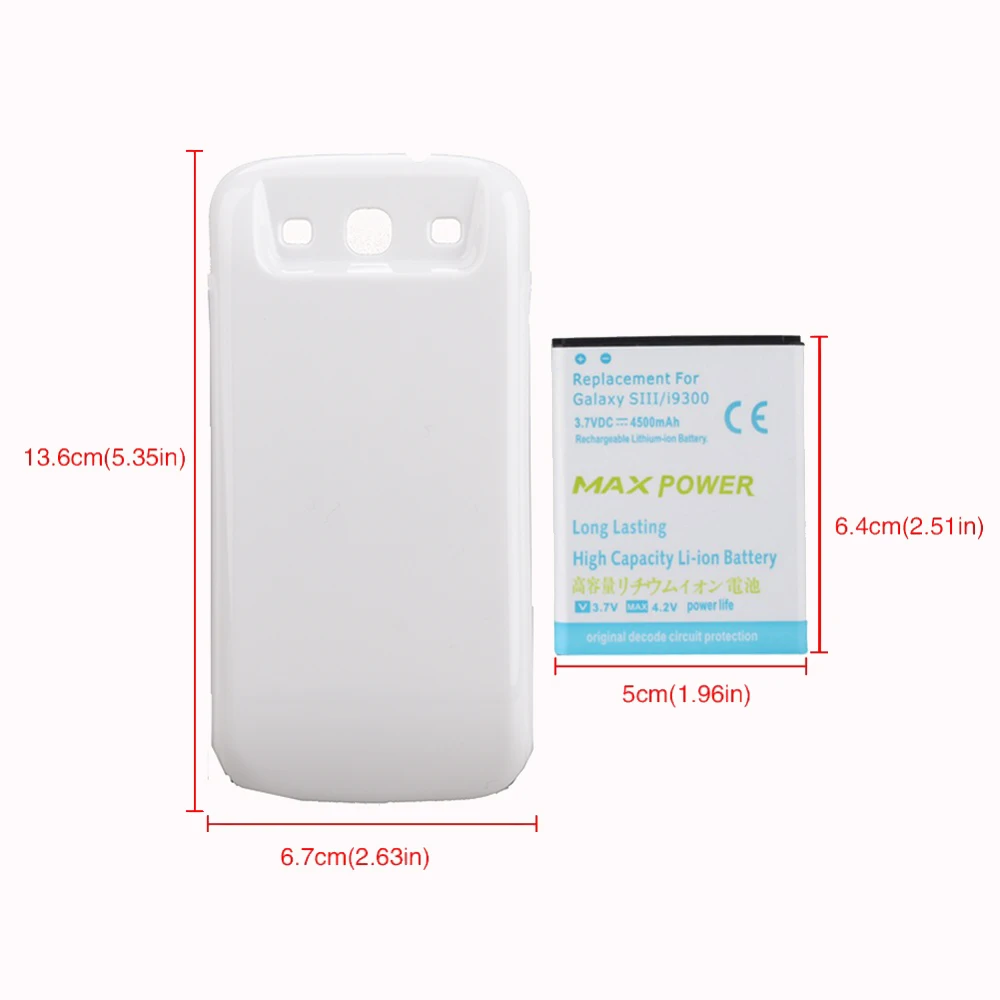 Увеличенный резервный аккумулятор большой емкости 4500 мАч сменный с задней