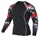 Мужская футболка для фитнеса с длинным рукавом Rashguard, мужские облегающие термокомпрессионные футболки для бодибилдинга и бодибилдинга, тренировочный топ для MMA