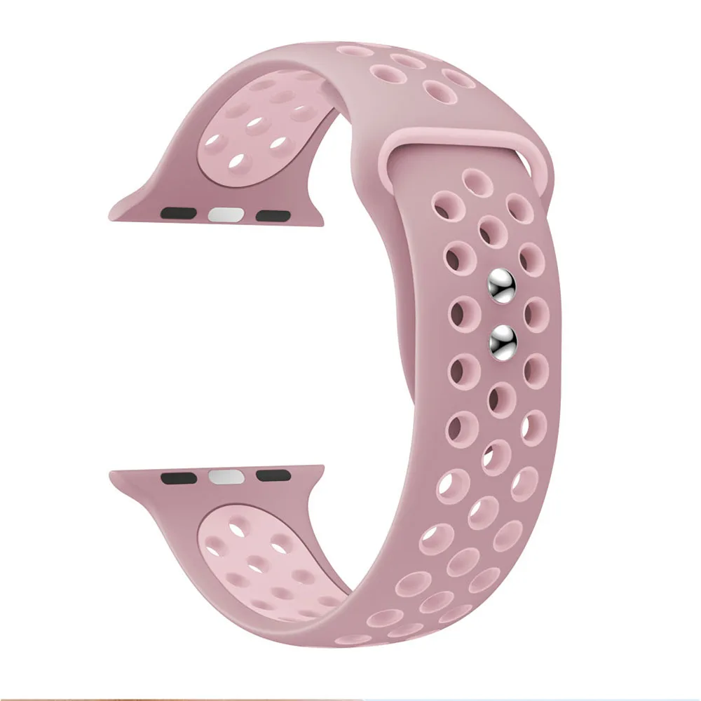 Correa для apple watch серии 1/2/3/5, 42 мм, 38 мм, ремешок для запястья адаптер для наручных часов iwatch, 4 40 мм 44 мм разноцветных резиновых полосок Спорт на открытом воздухе силиконовый