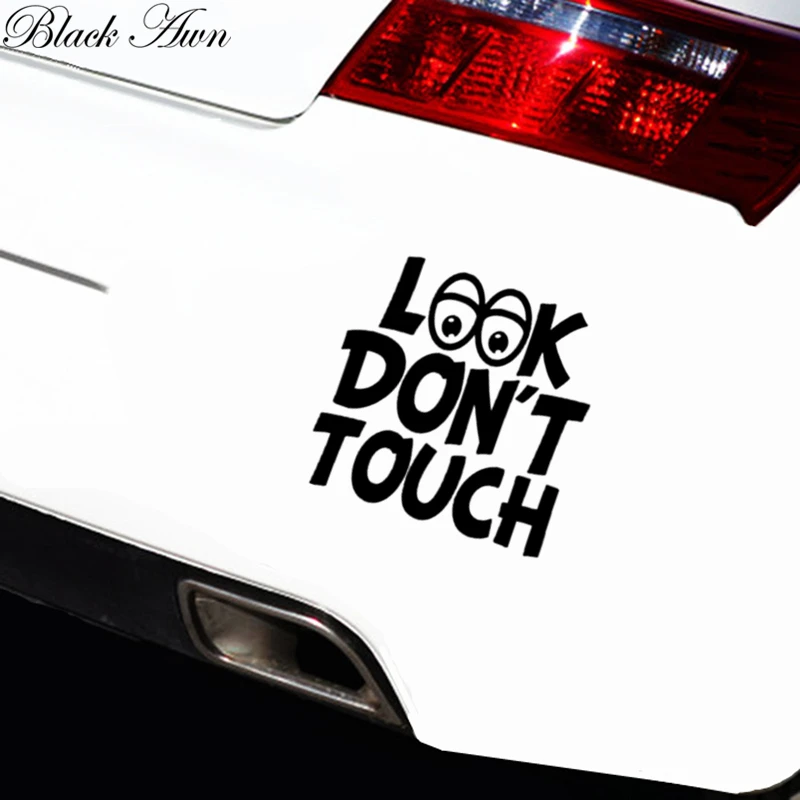 Посмотрите не Touch забавные наклейка на автомобильный бампер Rude сарказм винил