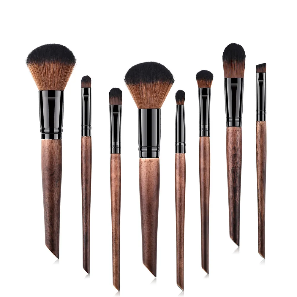 OutTop Makeup Brushes 8PCS Brown Face Eye Shadow Eyeliner Foundation Powder Cosmetic Brush Set Wood Natural June19 | Красота и