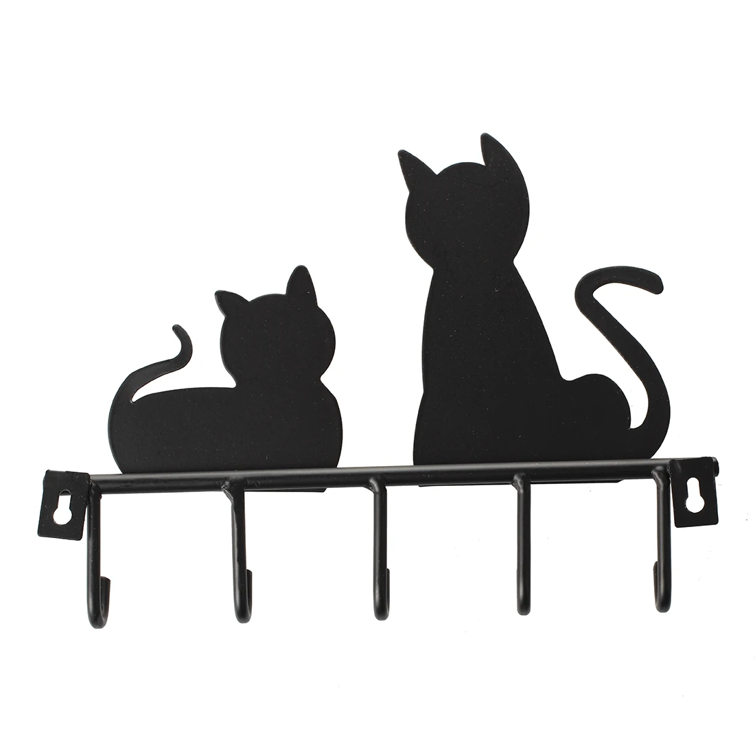 Fashion Black cat design Metal Iron Wall Door Mounted Rustic Clothes Coat hat key hanging Decorative Hooks Robe Hanger | Обустройство