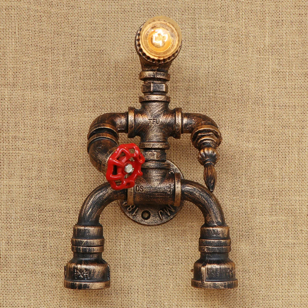 Светильник Настенный в стиле робот стимпанк E27|sconce wall lights|wall lightiron water pipe |
