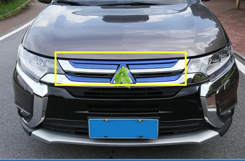 Передняя решетка автомобиля из нержавеющей стали, отделка гоночных грилей для Mitsubishi Outlander, Стайлинг автомобиля