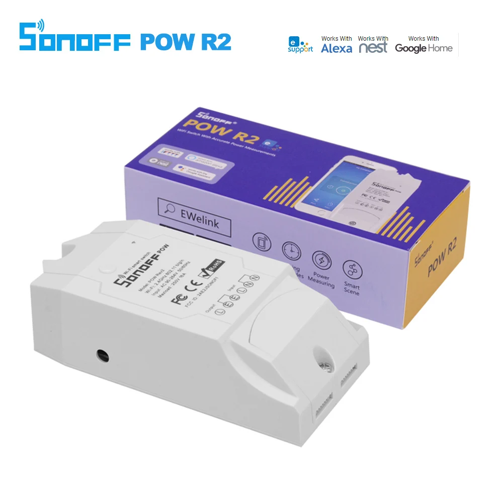 Смарт переключатель Sonoff Pow R2 16A 3500 Вт Wi Fi высокоточный измеритель расхода энергии