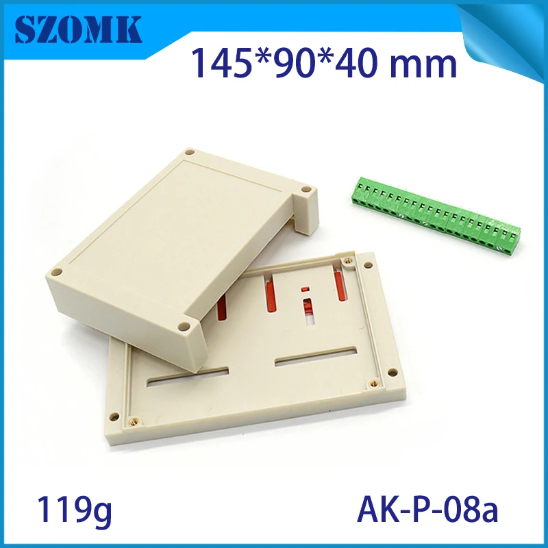 1 шт. 145*90*41 мм din рейка корпус зажим diy пластиковая коробка для pcb или электроники Din