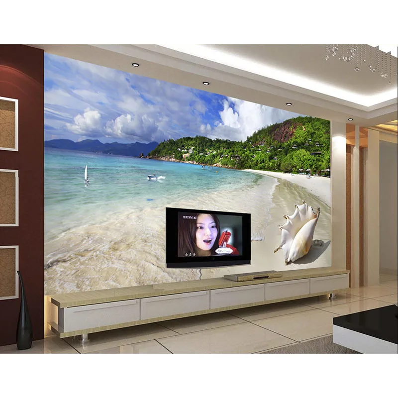 3D обои фотообои высокого качества стереоскопический пляжный морской пейзаж для