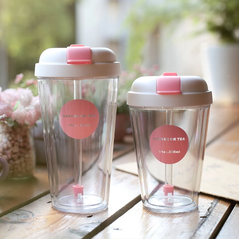 Соломенная пластиковая чашка для девочек Спортивная бутылка Раскладушка