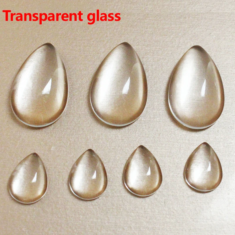 

20pcs 10x14/18x25mm Transparent Clear Flat Glass Cabochon&Drops of water Glass Dome Cover Pendant Cameo Settings